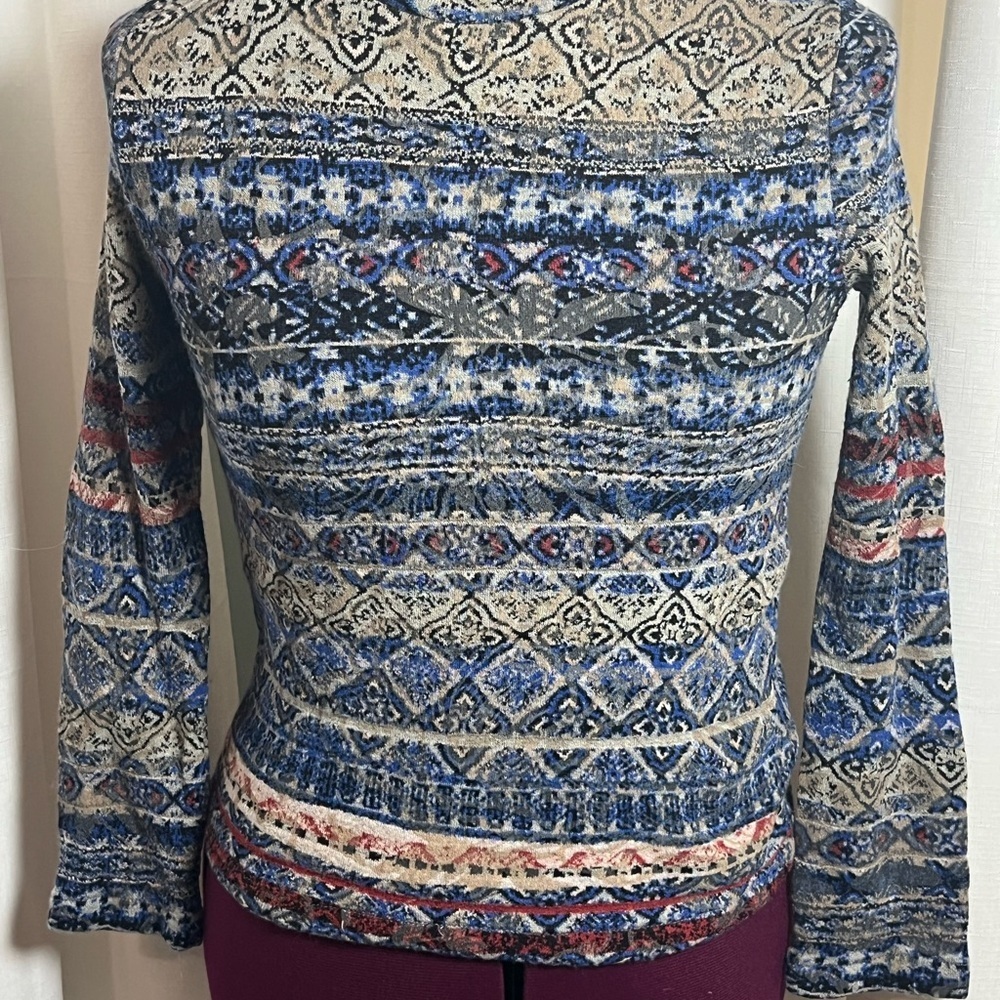 Aldo Martins Blue Fitted Long Sleeve Sweater